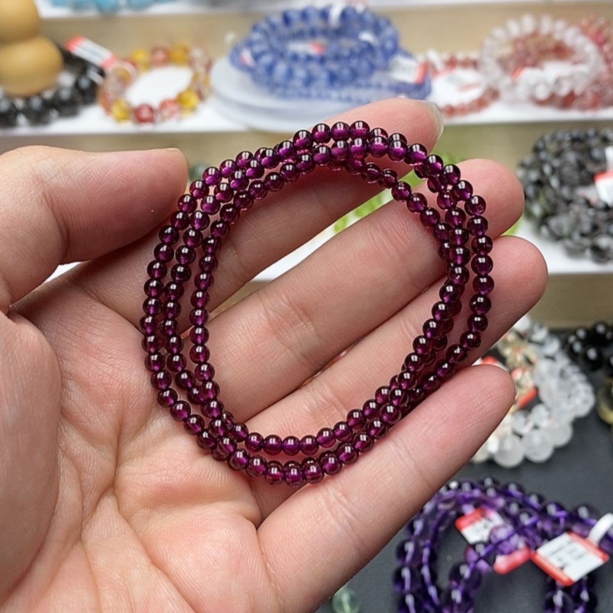 【闪购商品】水晶手链未镶嵌紫牙乌石榴石