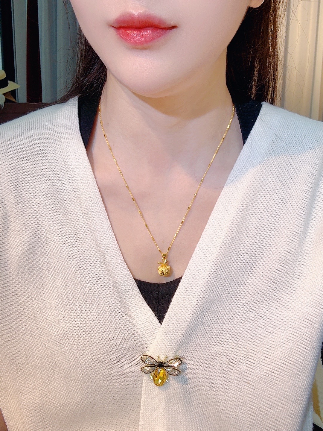 《冰际》节节高升苹果项链（可调节50cm）