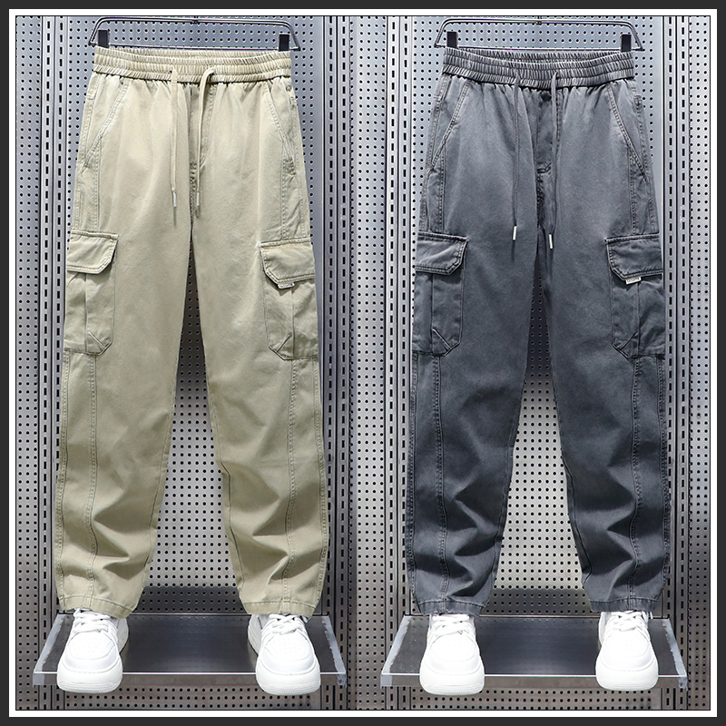 秋冬加绒美式工装休闲裤子男新款流行慵懒感直筒百搭宽松纯棉长裤