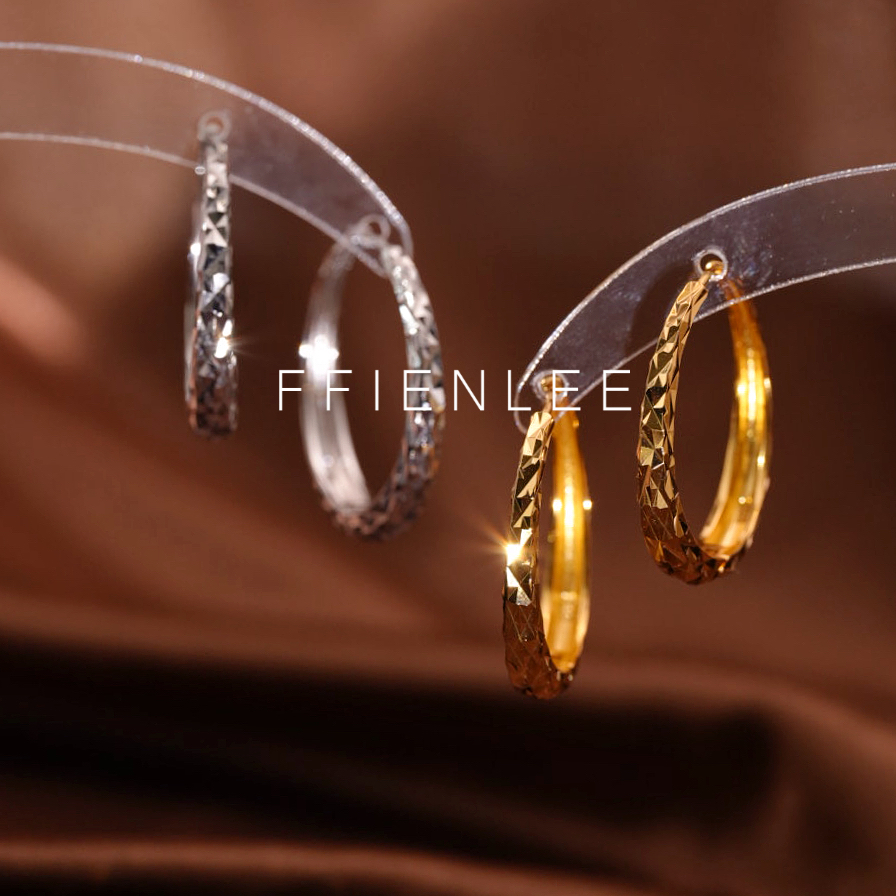 925银耳饰 <圆满>简约时尚高级感满天星工艺圈圈耳环