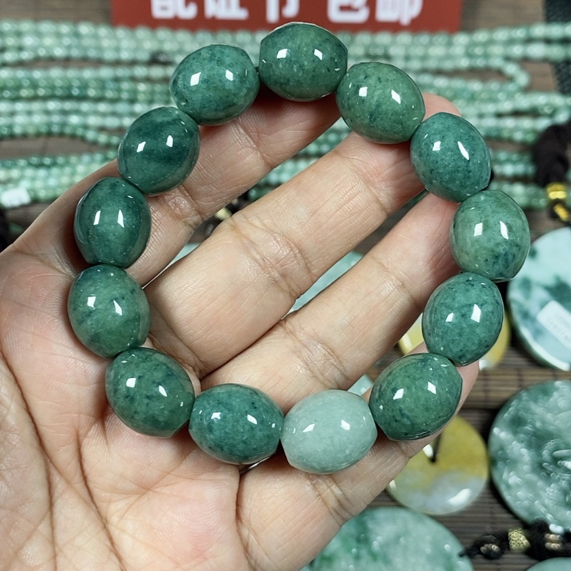 【闪购商品】翡翠颈饰未镶嵌玉手链男款翡翠玉卡13.8