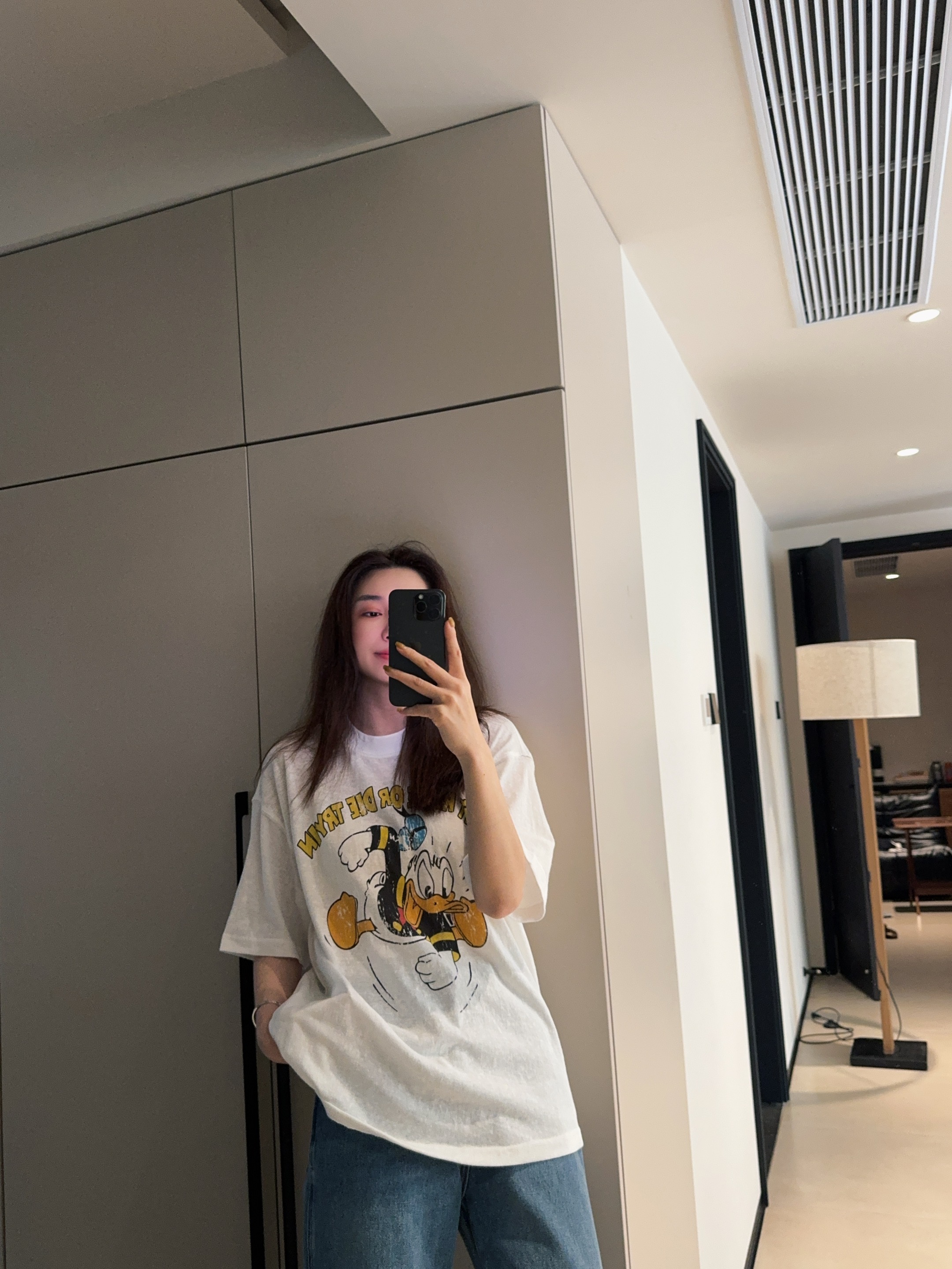 ［IAMMEIYA］-大骨架穿搭 卡通鸭子T恤15722