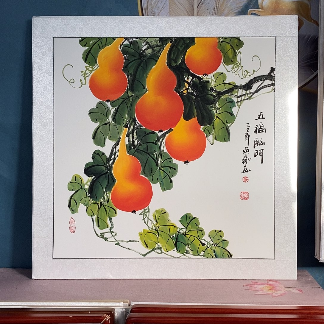 国画带框尺寸82厘米外径手绘作品