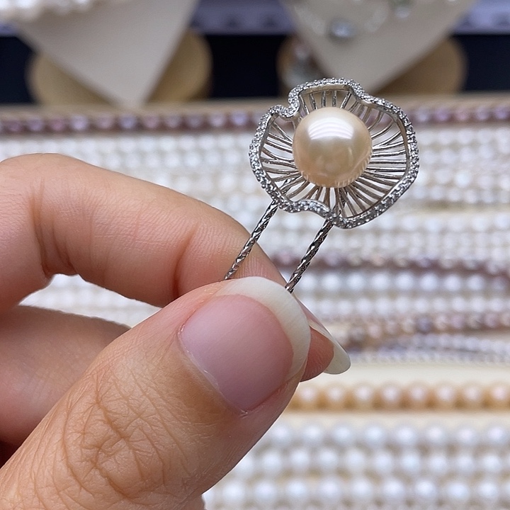 淡水珍珠银S925镶嵌颈饰