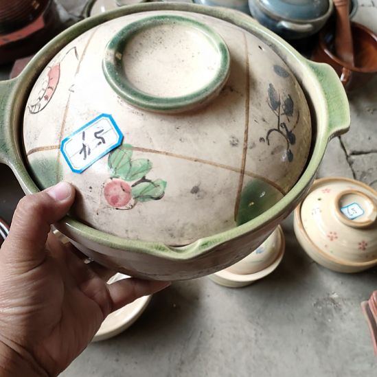 陶瓷手绘粗瓷砂锅一支