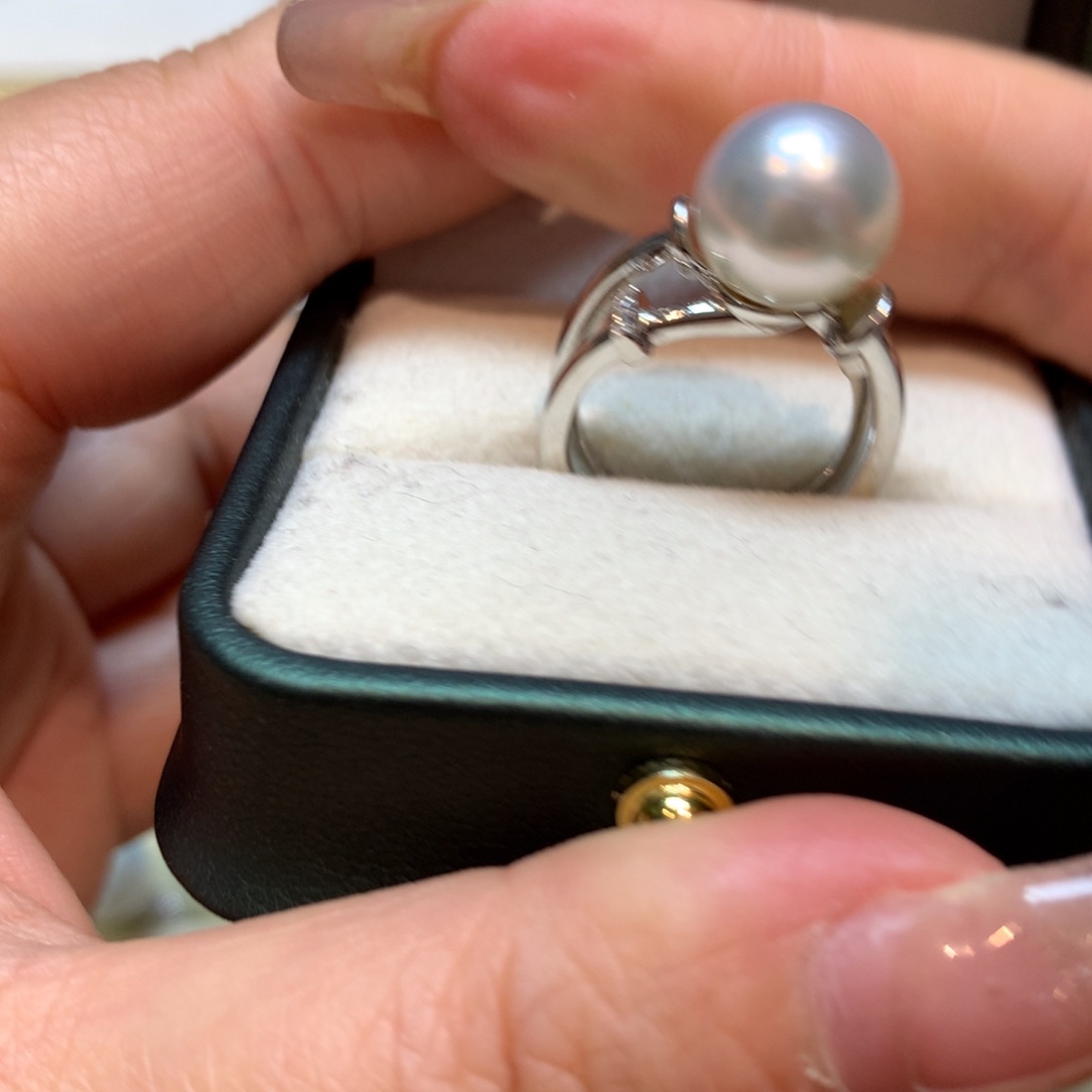 海水珍珠戒指银S925镶嵌