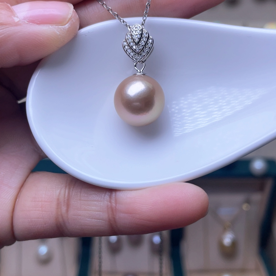 淡水珍珠吊坠银S925镶嵌