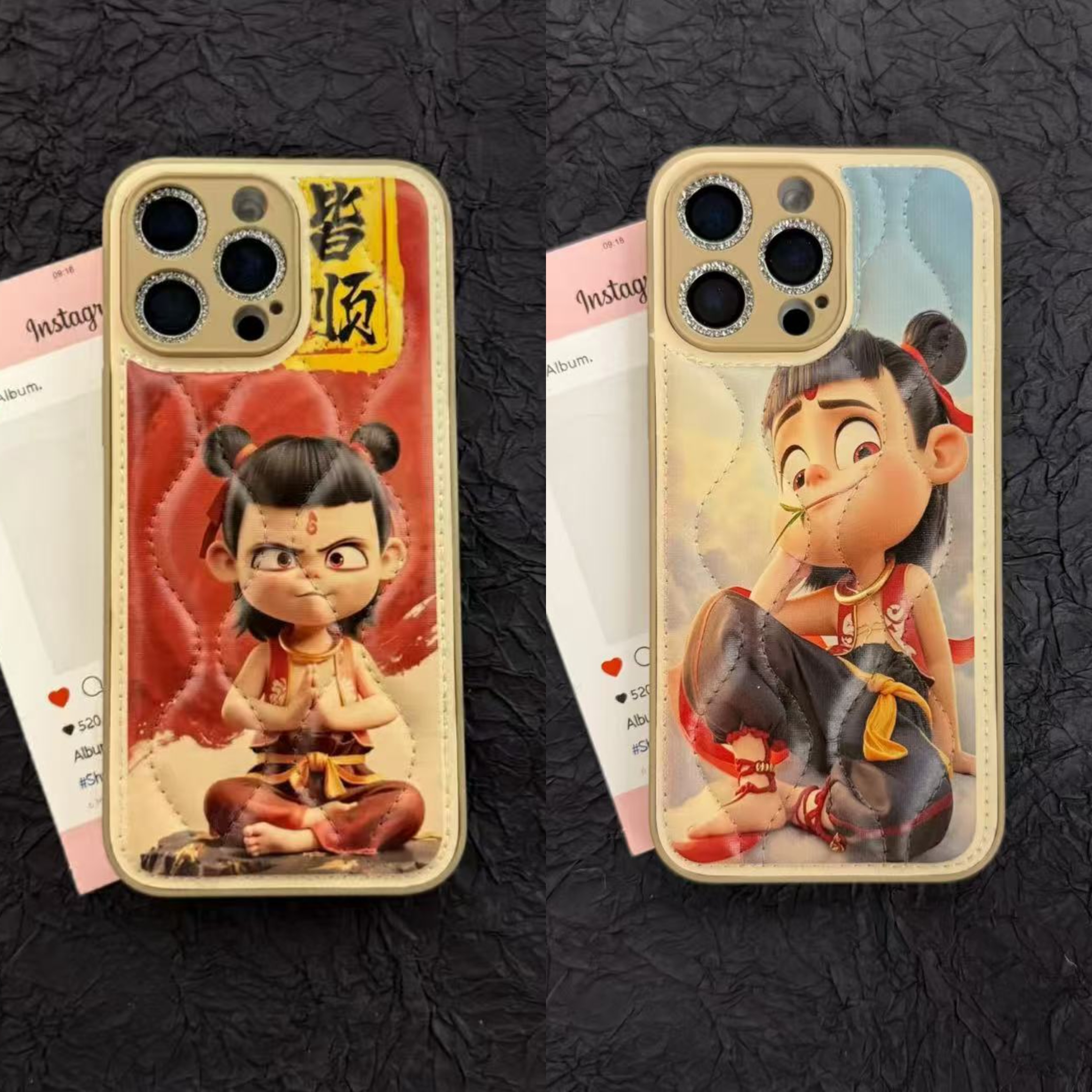 ins趣味卡通羽绒服哪吒适用iPhone16pro手机壳15promax新款14pro