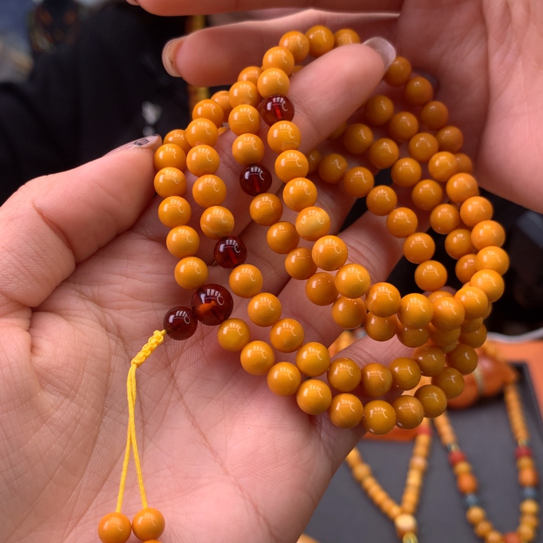 蜜蜡手串未镶嵌天然