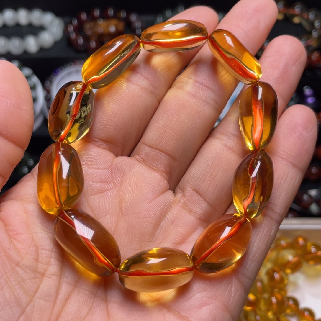 水晶手链未镶嵌巴西毕业级黄水晶