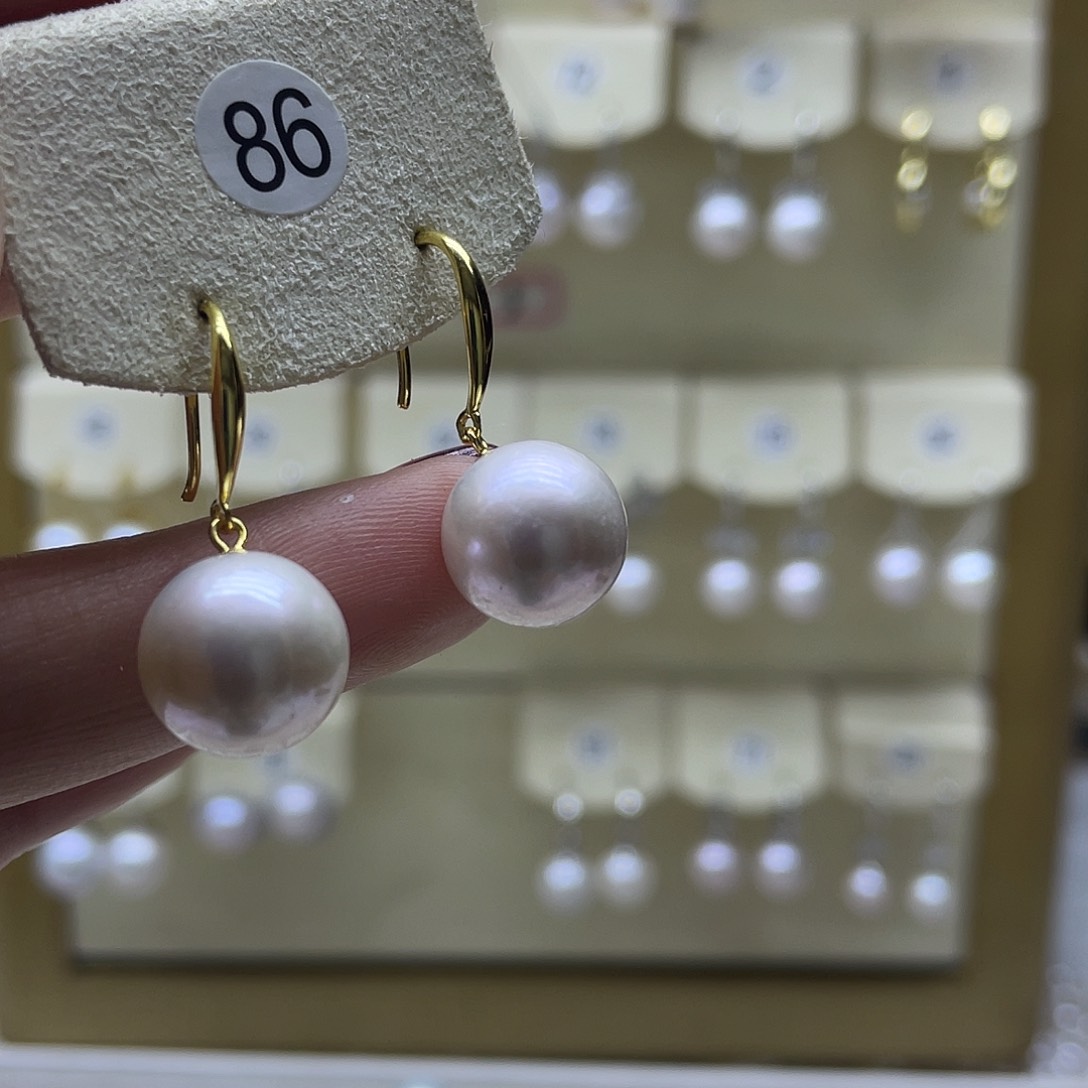 淡水珍珠耳饰银S925镶嵌