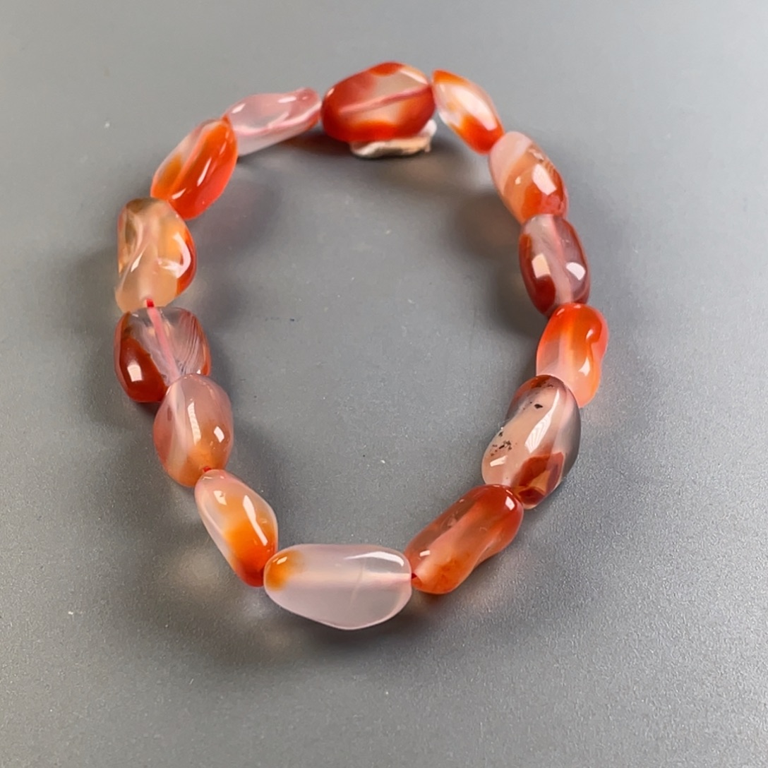 南红玛瑙未镶嵌保山天然原矿杨柳干掌冰飘随形手串