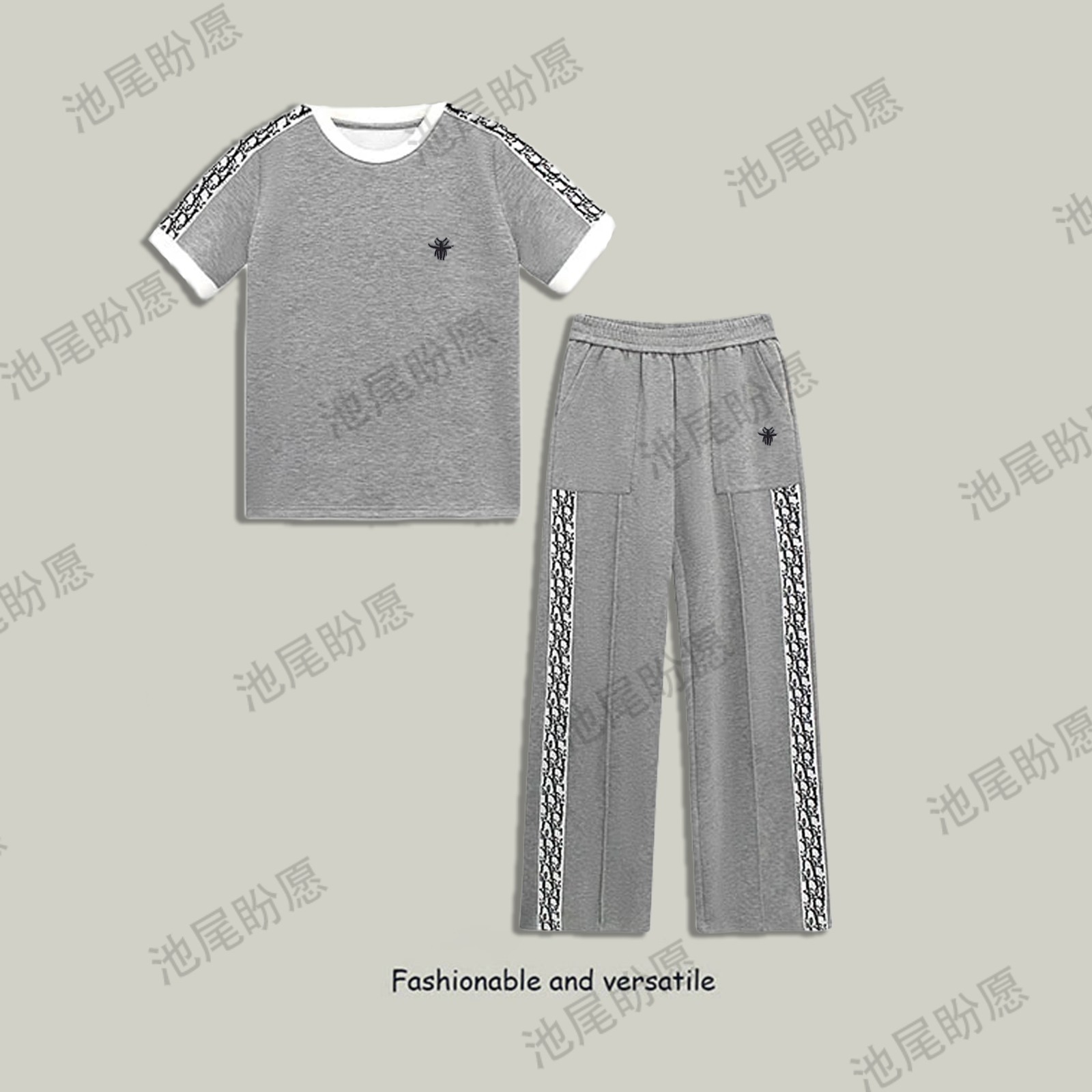 时尚套装女新款织带拼接设计感休闲时尚显瘦洋气两件套女2025夏季