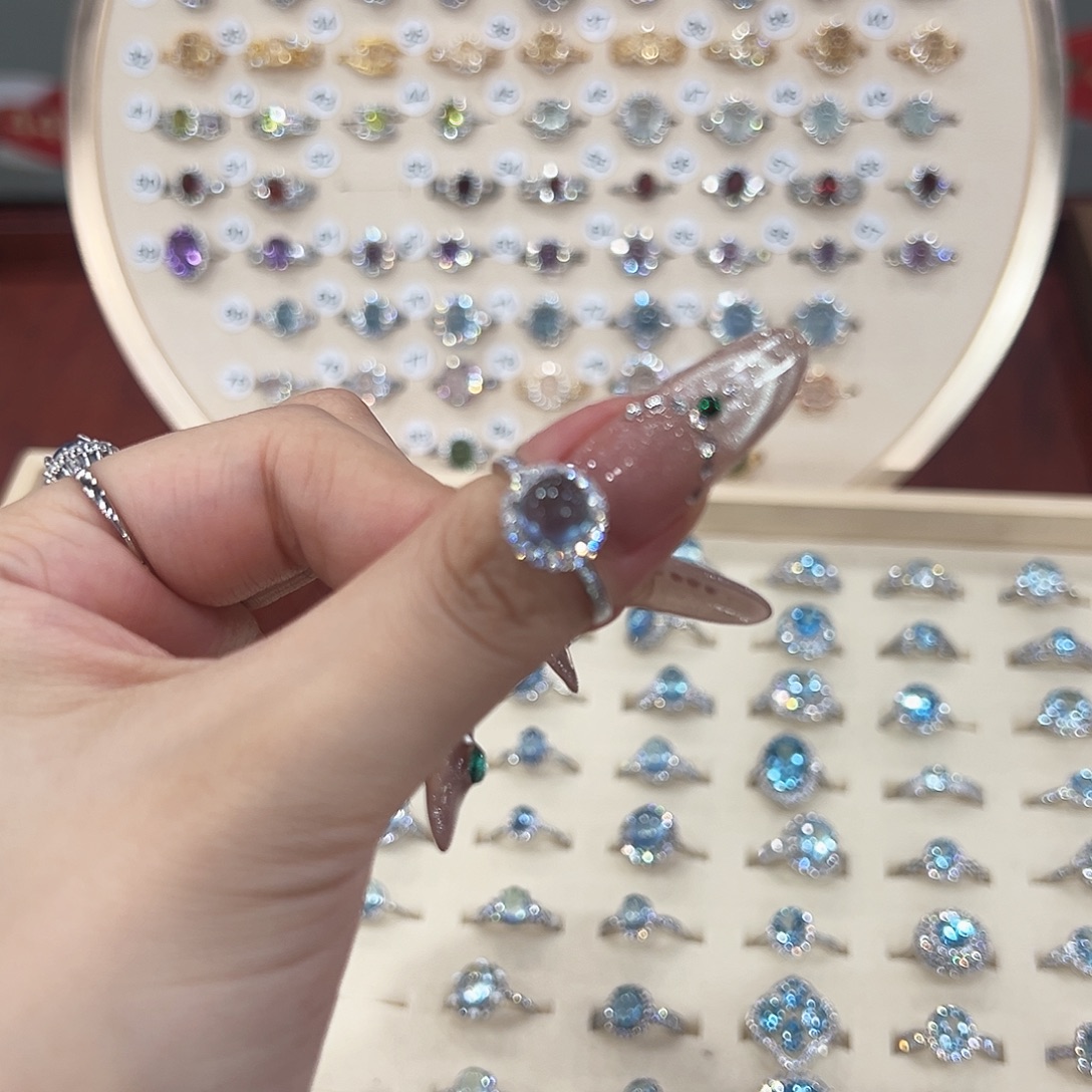 起***难烟晶银S925镶嵌戒指