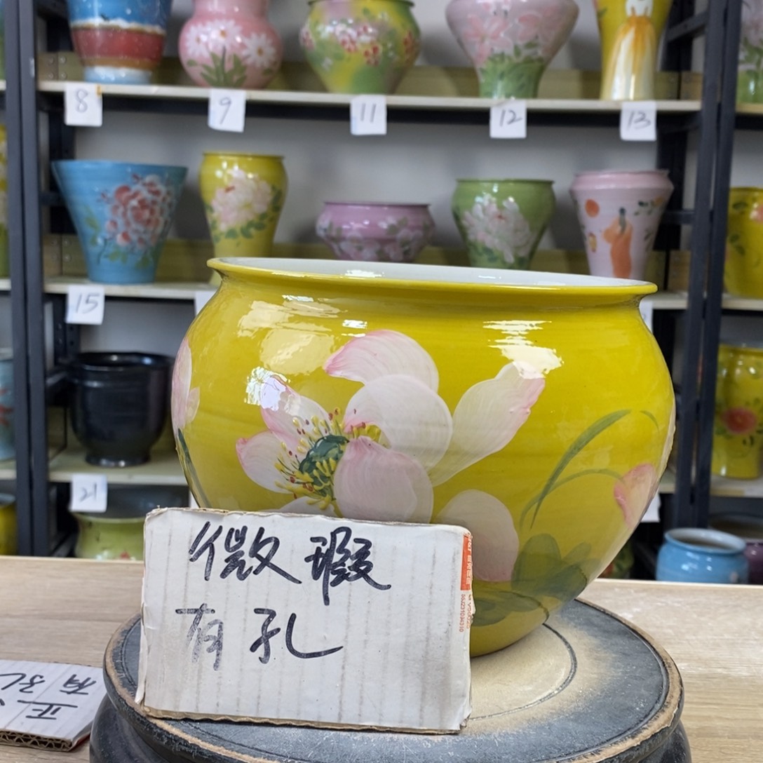 景德镇手工手绘陶瓷花盆