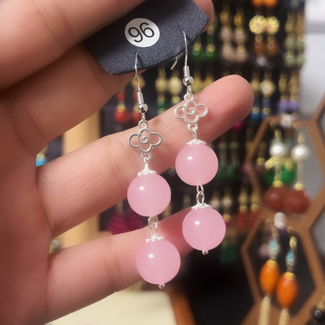 锆石纯铜925银耳饰