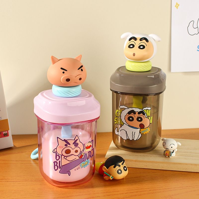 蜡笔小新高颜值水杯创意搅拌杯夏季2025新款防摔便携杯