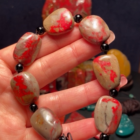 昌化石昌化鸡血石手串