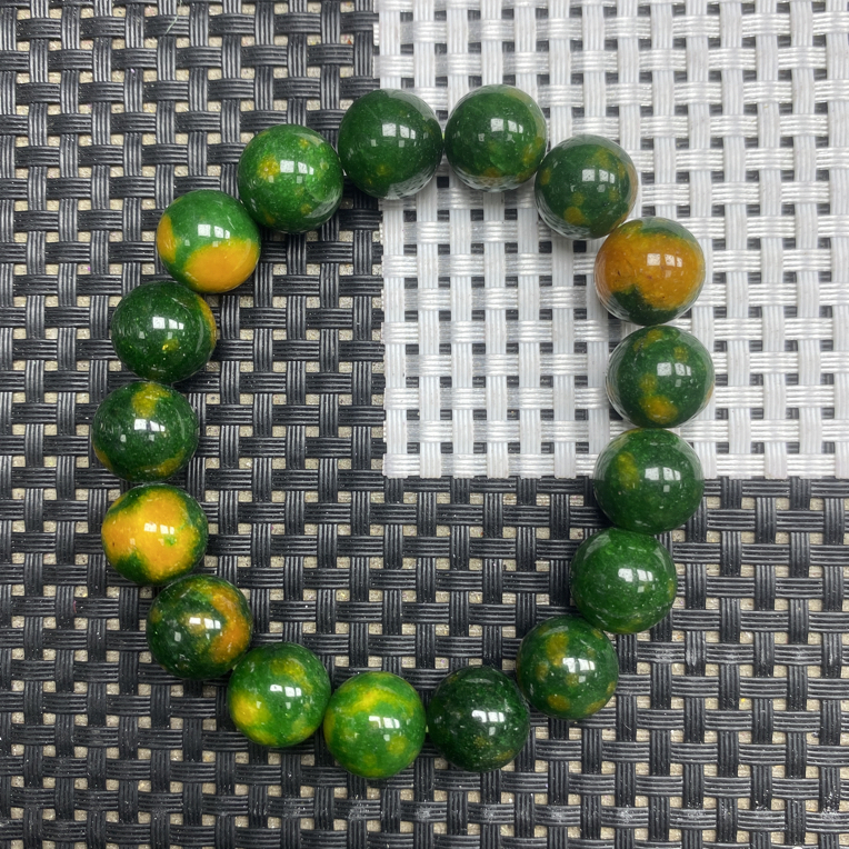 甘纹草孔雀绿舒12mm手串489