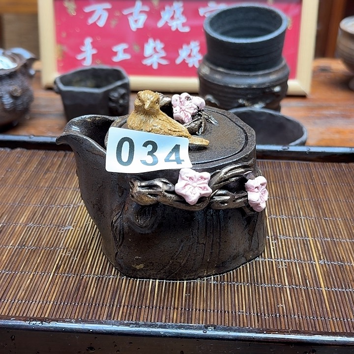 纯手工制作粗陶茶具