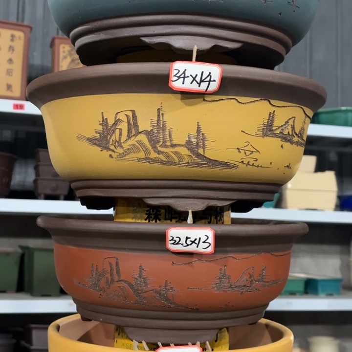 紫砂花盆          100-4。