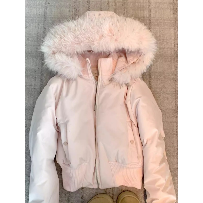 韩系秋冬季辣妹毛领连帽棉服外套女新款高级感短款收腰显瘦棉衣潮