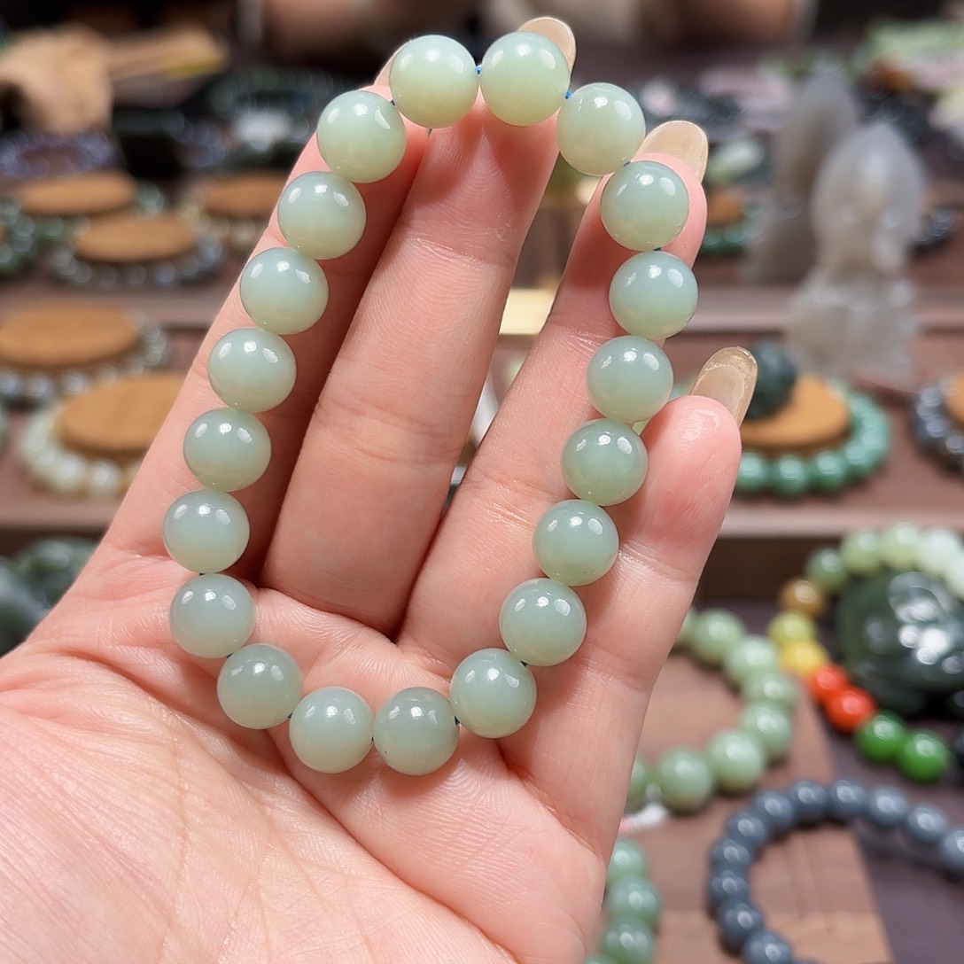 和田玉未镶嵌手链且末蓝 10 