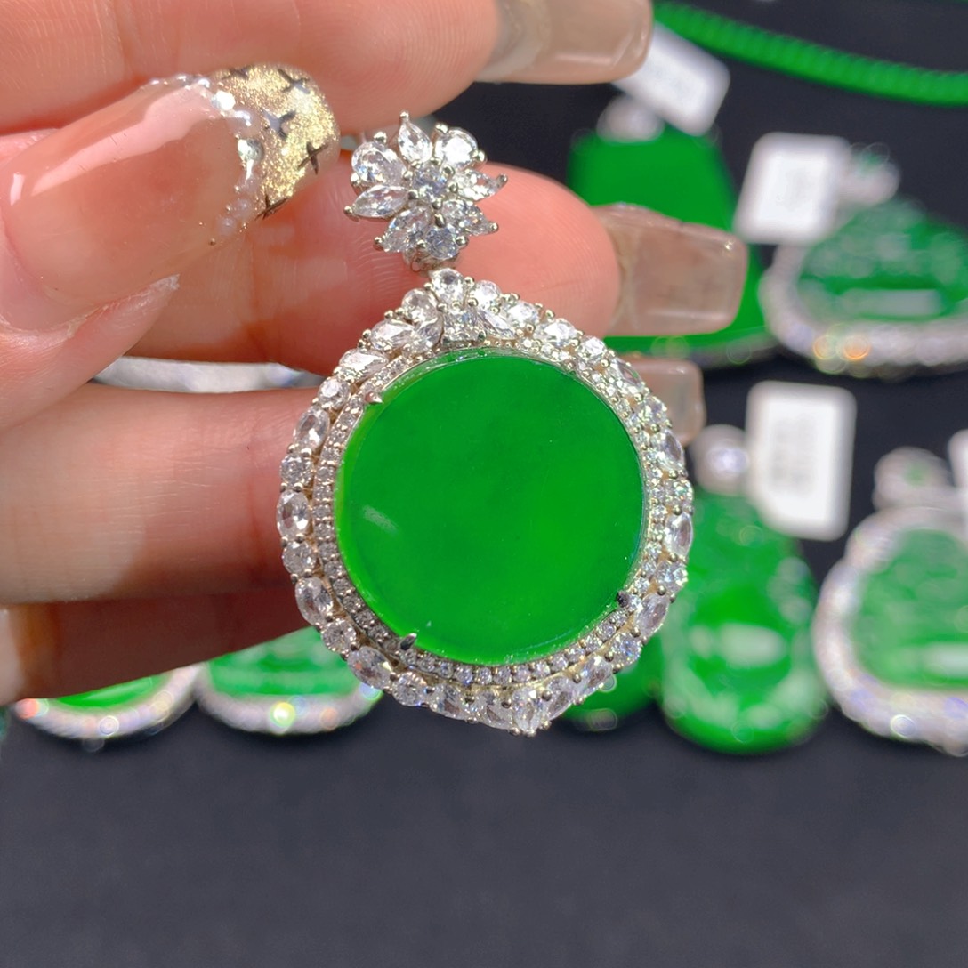 翡翠颈饰银S925镶嵌1111111111