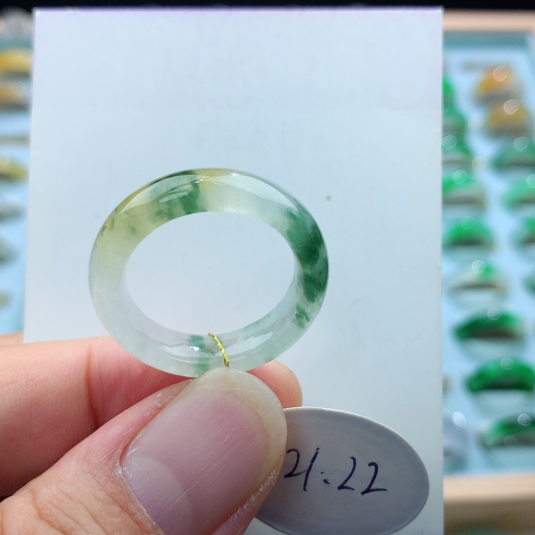 翡翠戒指未镶嵌21-22号