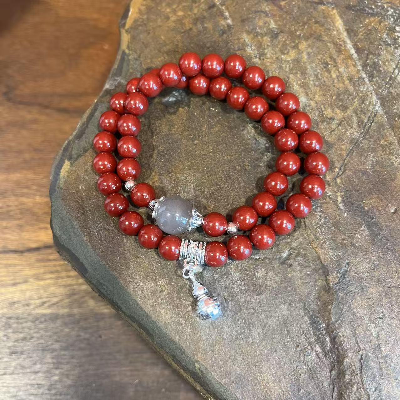 含辰砂工艺品福禄双圈8mm手串（无礼盒）1002