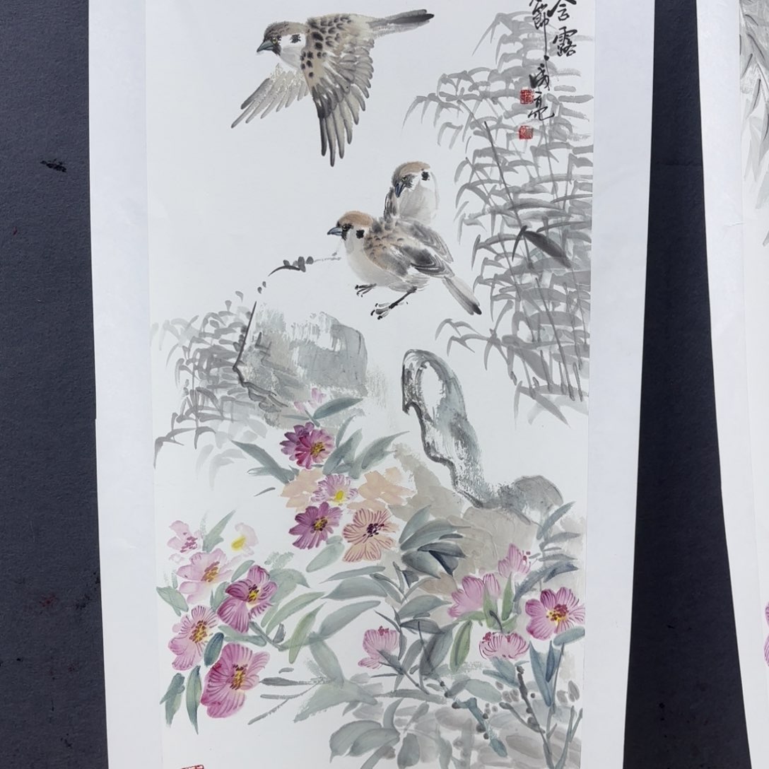 国画人****?路成亮四尺四开换鸟