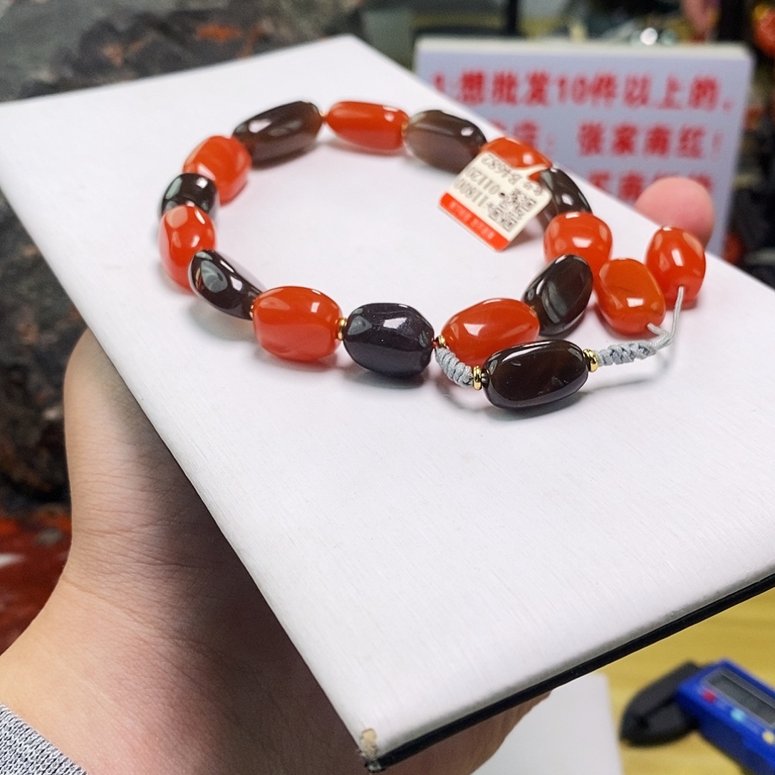 南红玛瑙未镶嵌手链