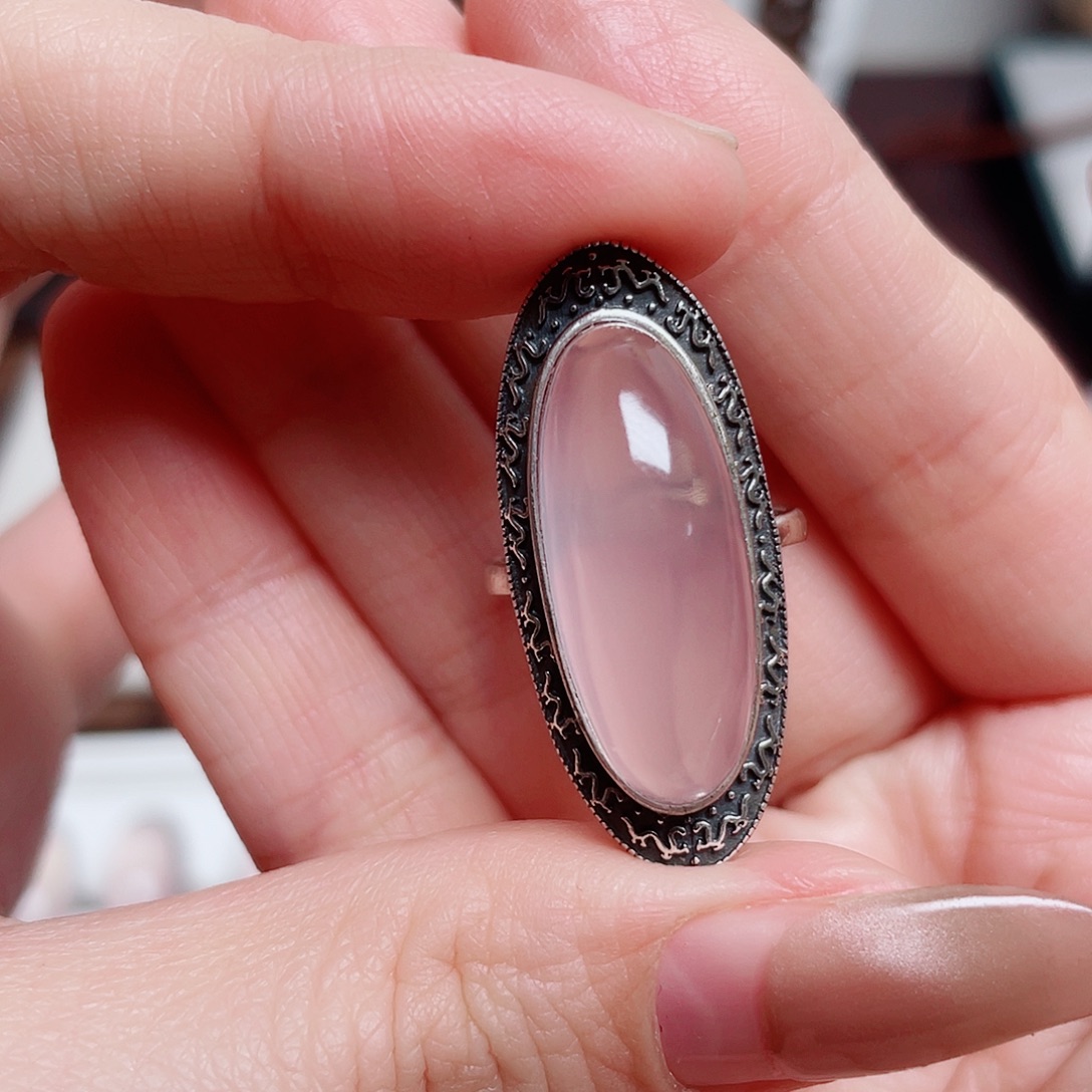 ****࿐水晶戒指银S925镶嵌