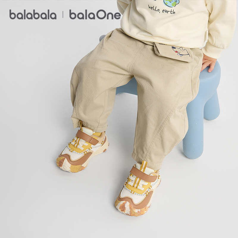 【balaOne】巴拉巴拉宝宝长裤纯棉香蕉裤男童女童2025秋季工装裤子