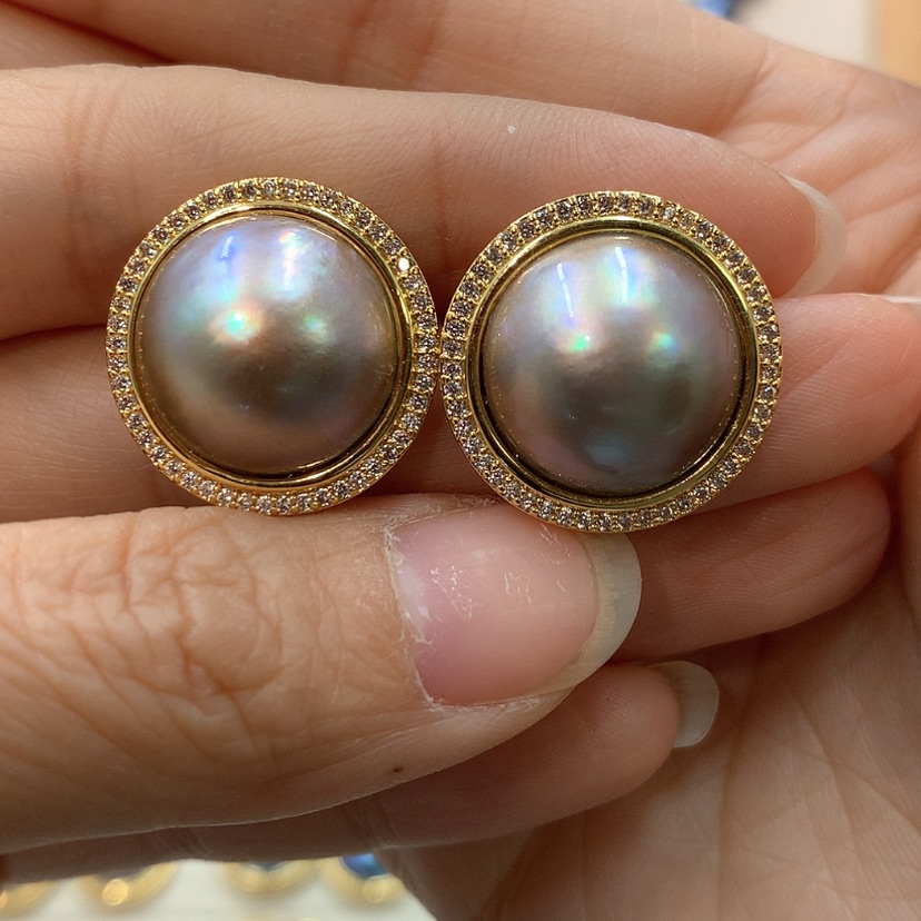 【闪购商品】耳饰拼合珍珠（马贝珠）未镶嵌