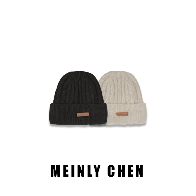 【MEINLY  CHEN】【羊绒帽】高端设计师款时尚百搭针织帽子24052