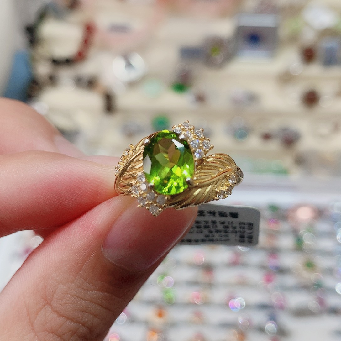 银S925镶嵌戒指戒指橄榄石