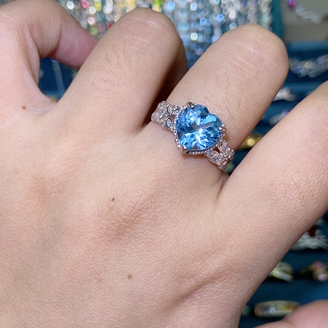 戒指银S925镶嵌托帕石