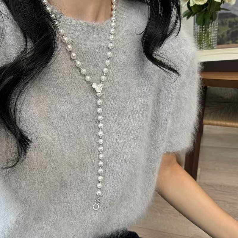 【一链多戴】葫芦珍珠毛衣链可调节时尚精致项链2024年新款饰品女潮