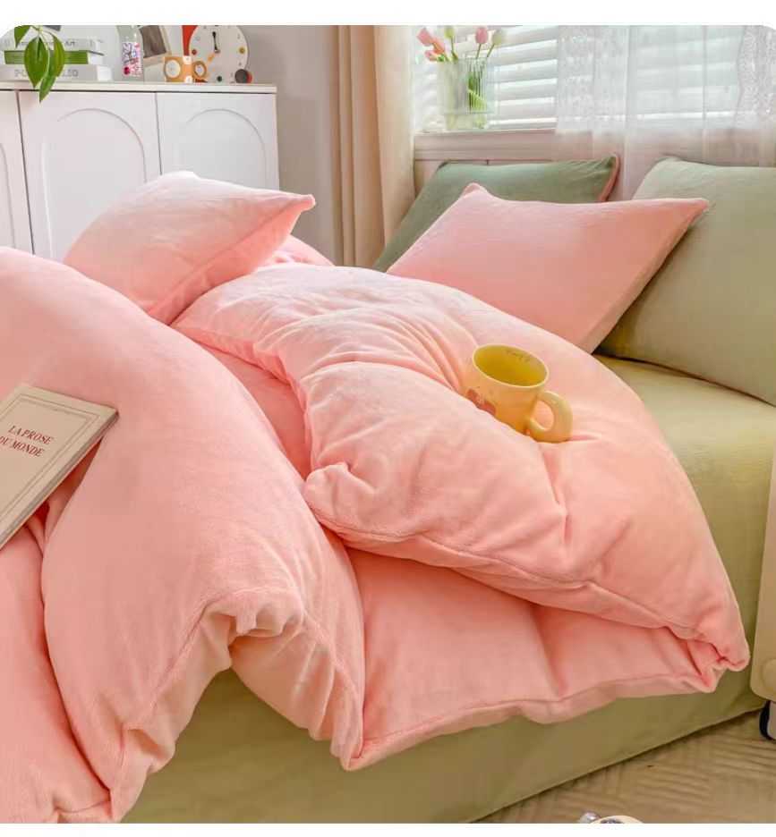 牛奶绒被套，单件冬季速热牛奶绒被罩，保暖加厚双面被套双人牛奶绒