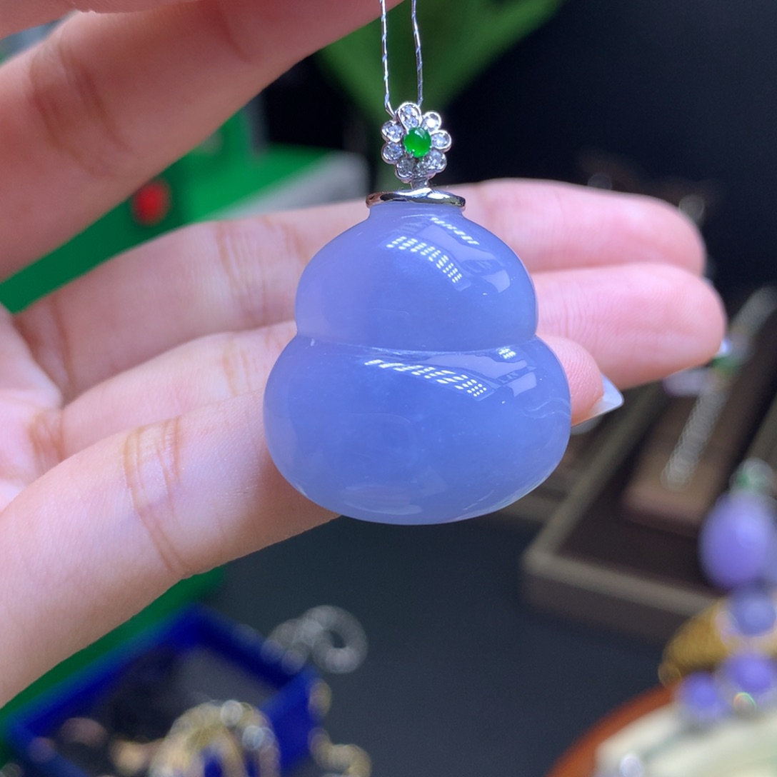 翡翠颈饰18K金镶嵌天然