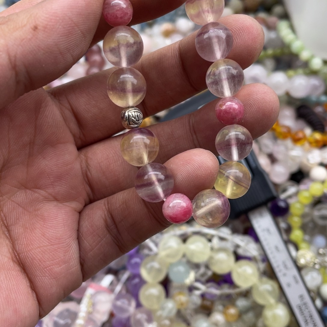 银S925镶嵌手链烟晶