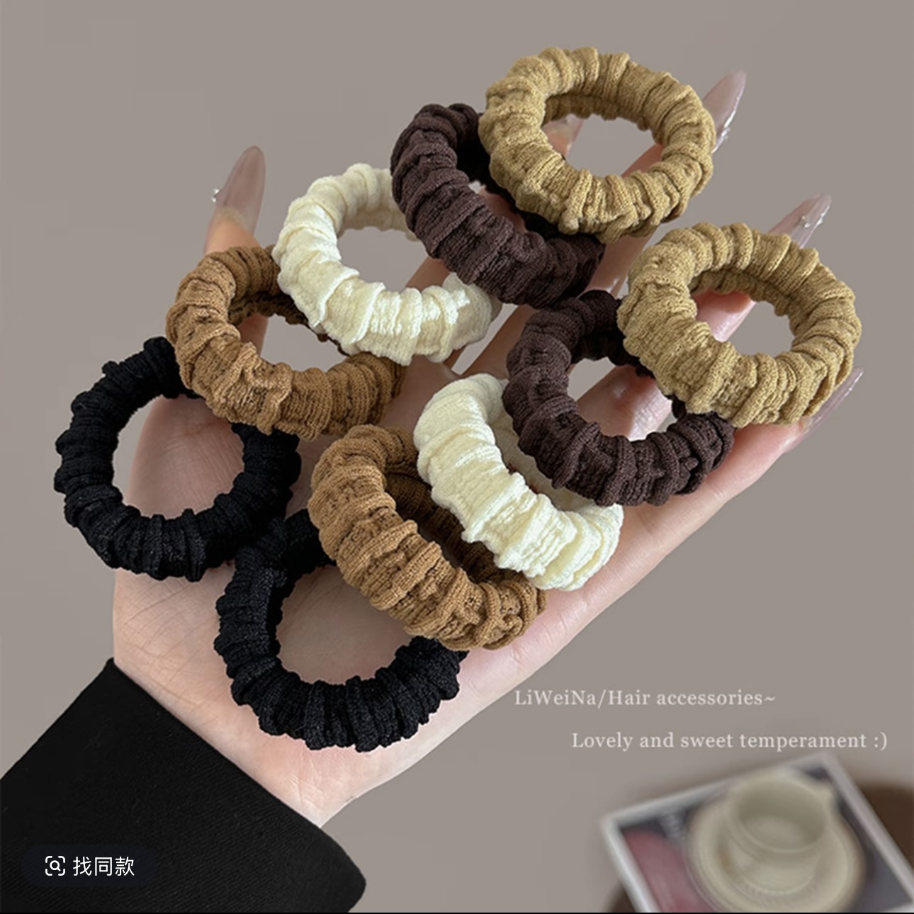 时尚高弹力加粗加厚发圈扎马尾丸子头不伤发无接缝发绳简约头绳