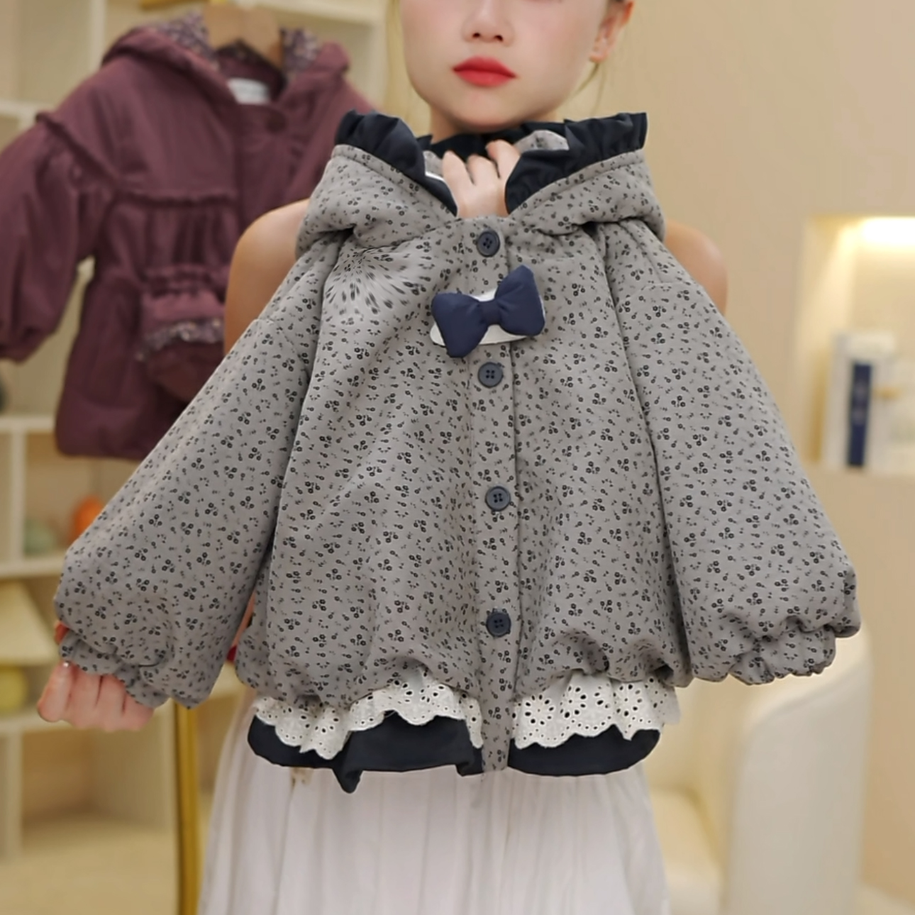 【现货】女童冬季棉服加绒加厚洋气外套2025冬季新款韩版连帽棉袄