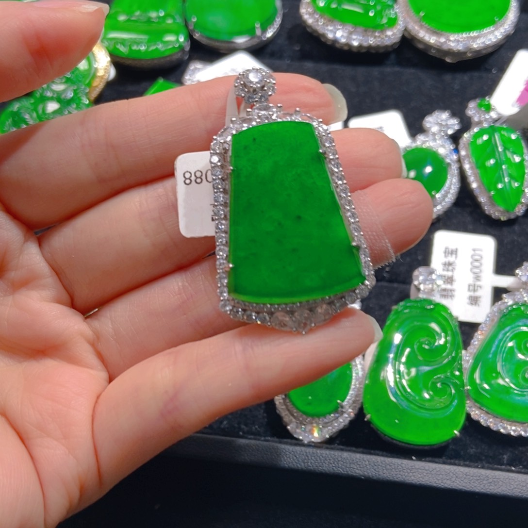 翡翠吊坠(不含链)银S925镶嵌