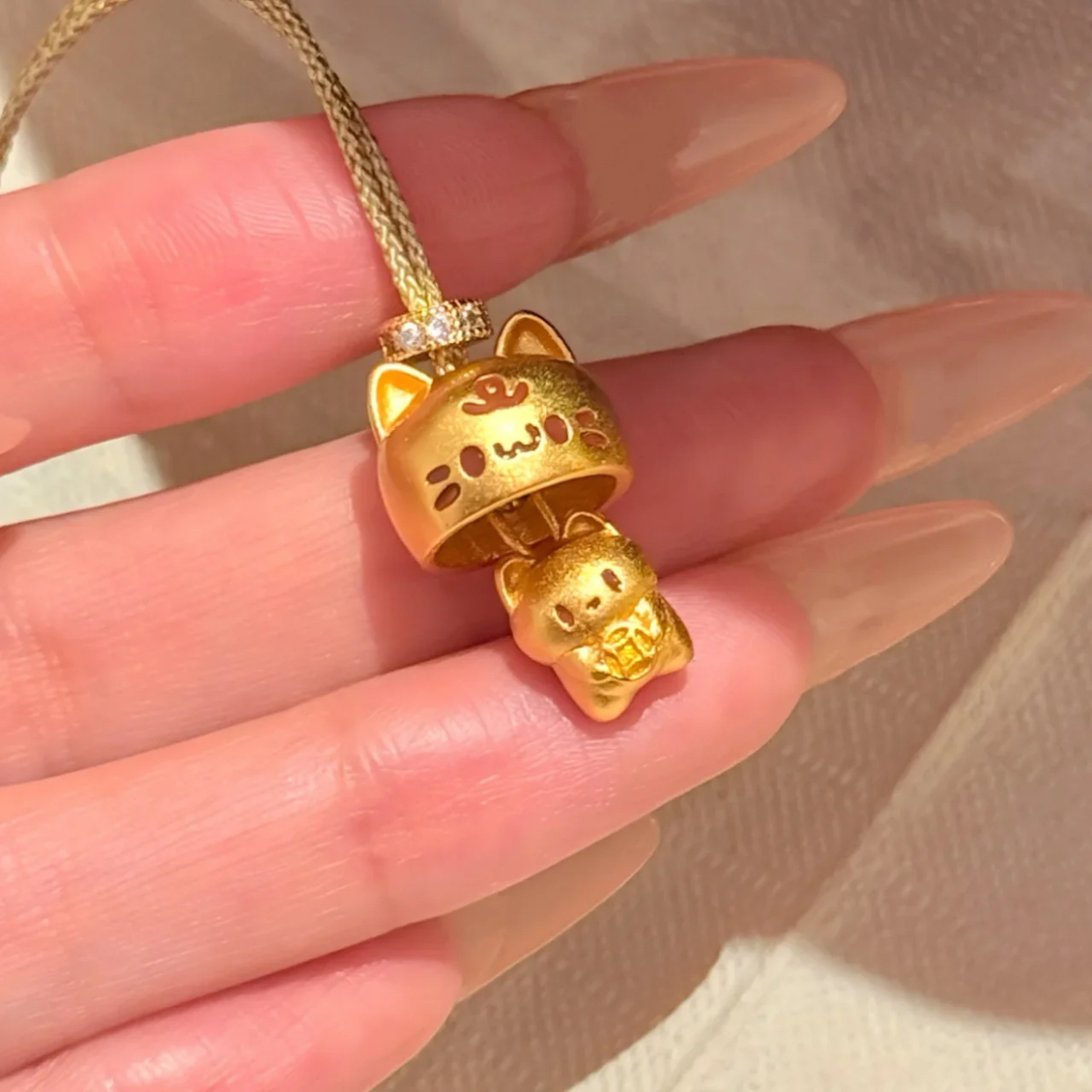 铜合金项链 X0026 小猫铃铛项链时尚气质高级感甜美百搭锁骨链女 