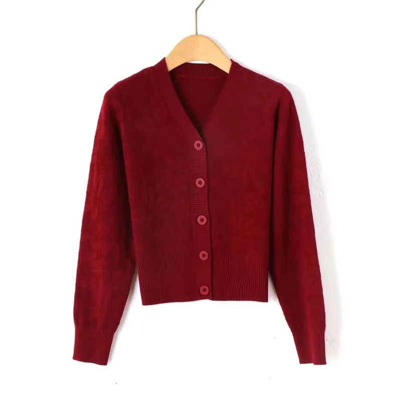 【主播推荐】2024秋季新款百搭外套女士休闲内搭V领开衫上衣女