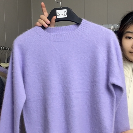 紫色圆领套头xxl
