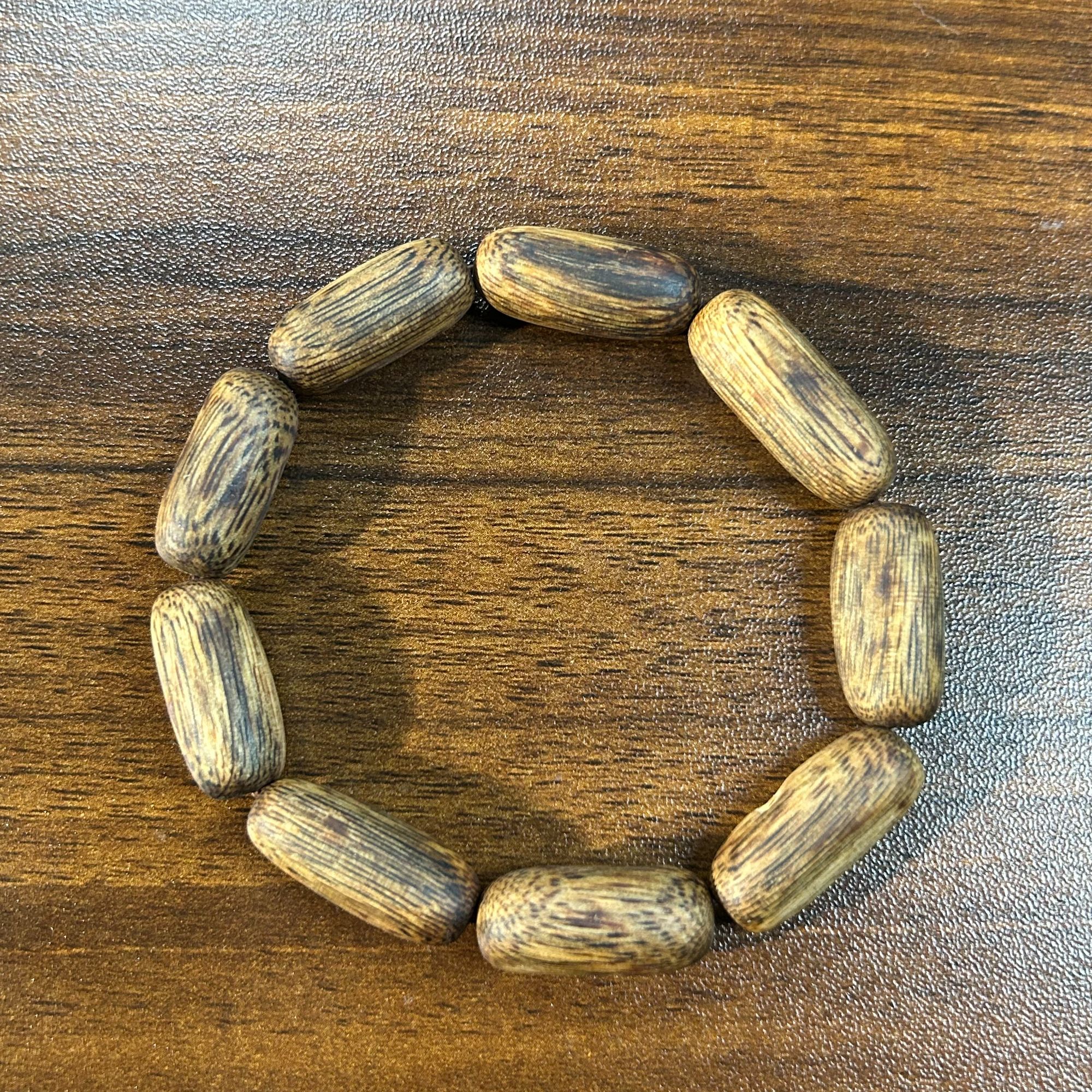 【奇楠-树心-老料】10*12mm单圈随型桶珠沉香手串7.9g 多样性发货-