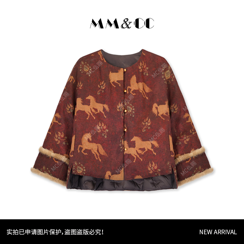 【乐丰年】新中式90白鸭绒满分桑蚕丝羽绒服外套LYGYR2560